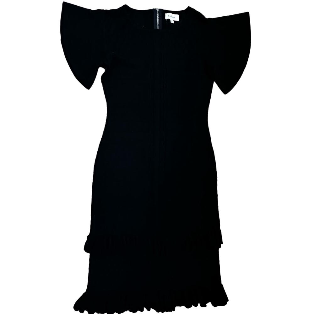 bohme|Knit/Ruffle‎ Dress|Midi|Black|SZ XS